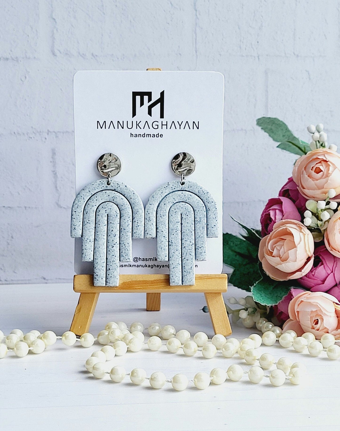 Modern Arch Polymer Clay Earrings/Minimalist Polymer Clay Arches/Handcrafted Arch-Shaped Earrings