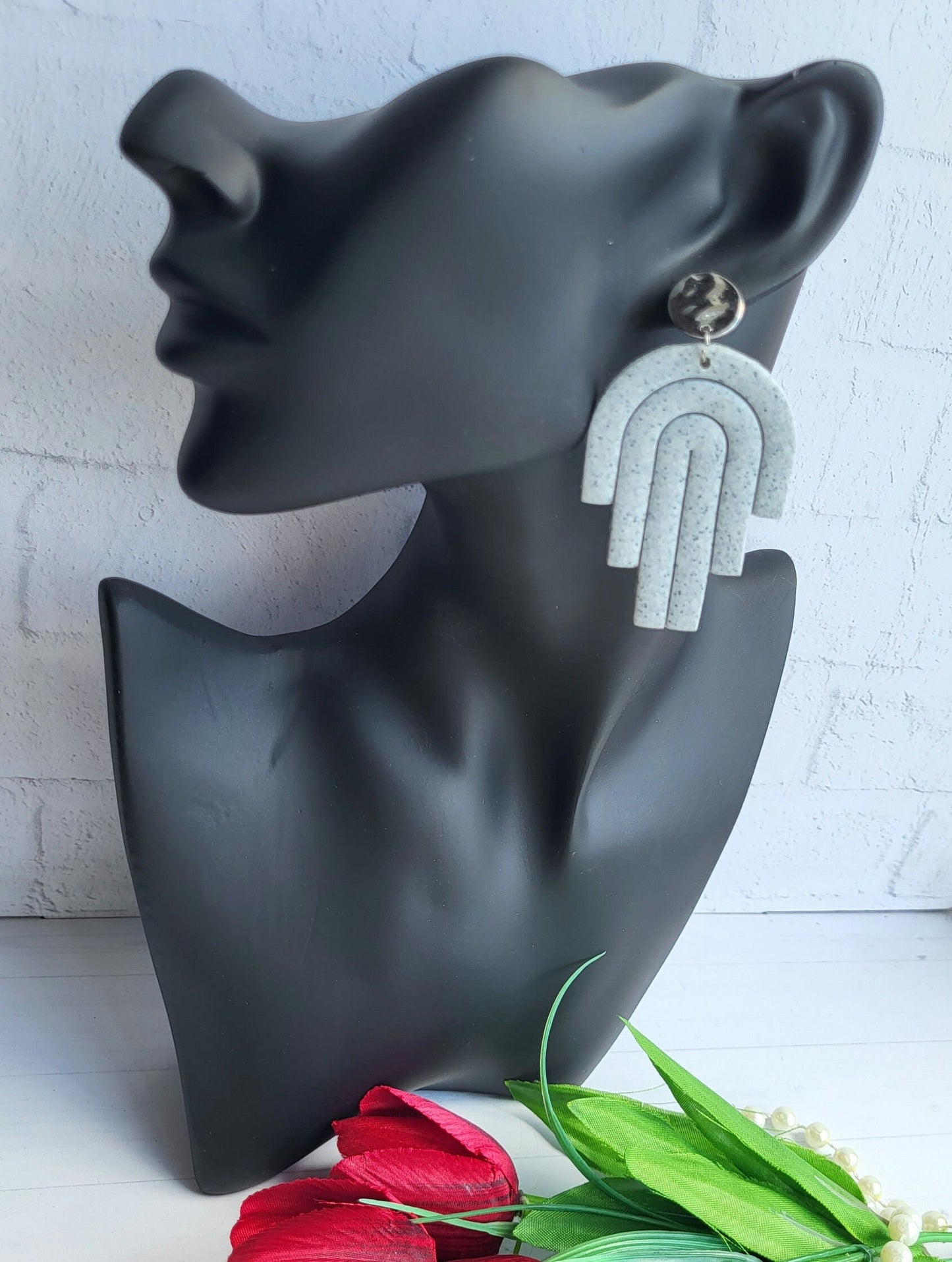Modern Arch Polymer Clay Earrings/Minimalist Polymer Clay Arches/Handcrafted Arch-Shaped Earrings