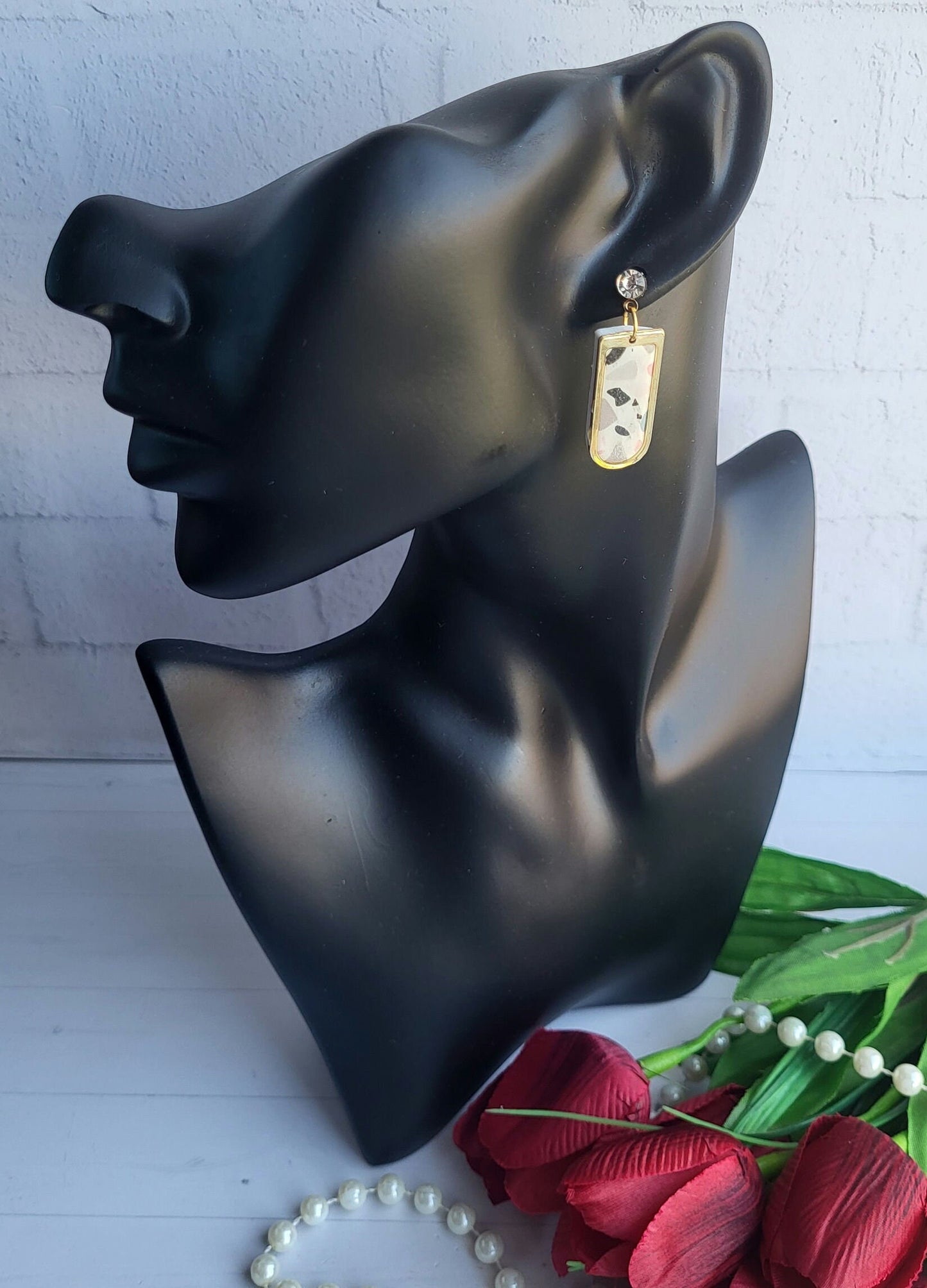 Modern Terrazzo Polymer Clay Earrings/Handcrafted Minimalist Clay Earrings/Chic Polymer Clay Earrings/Terrazzo Inspired Dangle Earrings