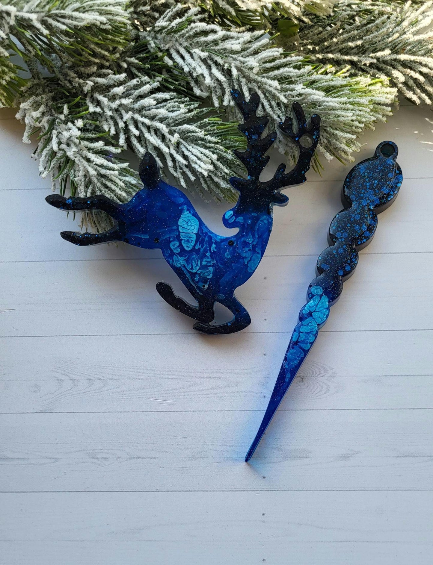 Handmade Epoxy Resin Christmas Ornaments | Holiday Decorations Set | Various Shapes | Christmas Decoration by Epoxy | Christmas Toys