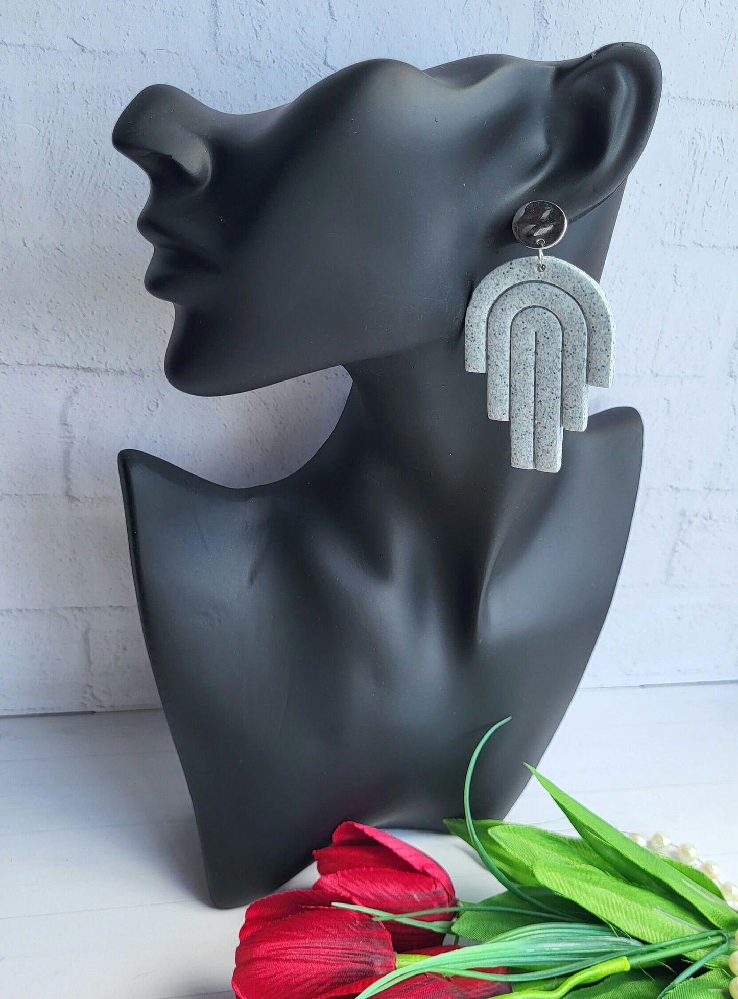 Modern Arch Polymer Clay Earrings/Minimalist Polymer Clay Arches/Handcrafted Arch-Shaped Earrings