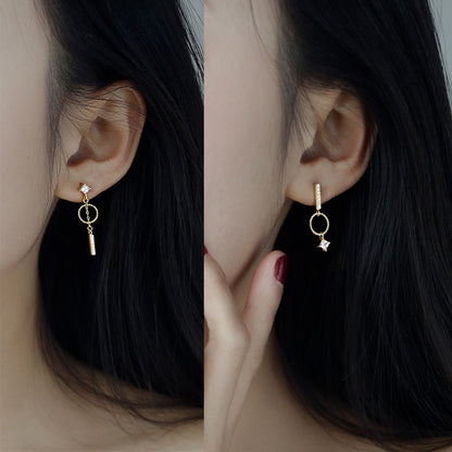 Asymmetrical 18K Gold-Plated Geometric Earrings