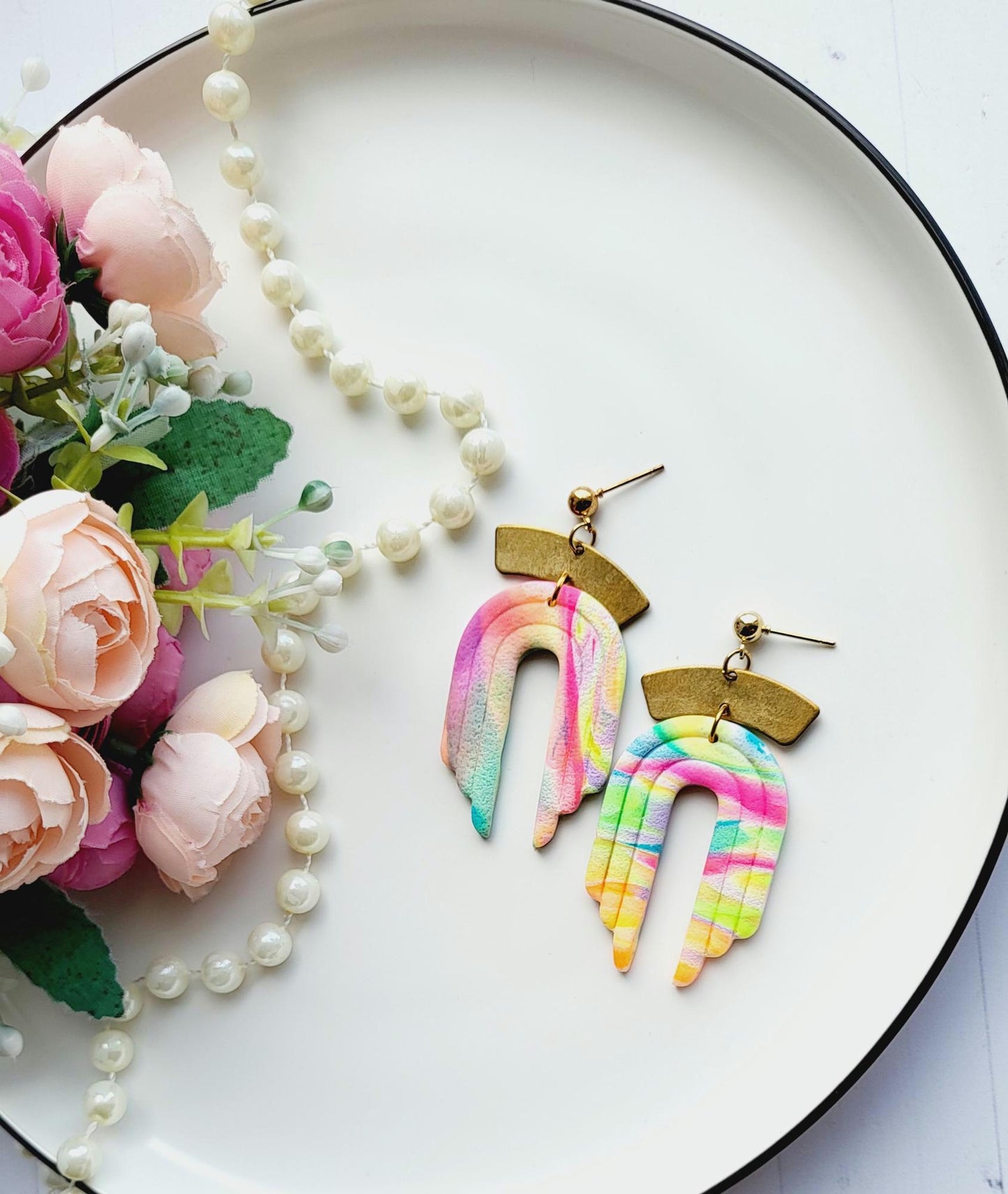 Polymer Clay Earrings/earring/fashion/fashion earrings/luxury/luxury earring/giftforher/mothers day/present/wedding/girl/girl earring/gift