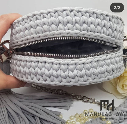Premium Handmade Crochet Bag | Luxury Knitted Purse | Small Event Clutch | Designer Shoulder Bag | Hand Woven Bag | Knitted Shoulder Purse