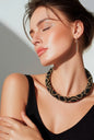 Elegant Beaded Rope Necklace – TOHO Beads in Black and Gold/Luxurious Handmade TOHO Necklace – Black, Bronze and  Gray Tones