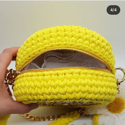 Handmade Knitted Bag with Wooden and Stone Decor | High-Quality Artisan Handbag | Unique Fashion Accessory | Eco-Friendly Bag