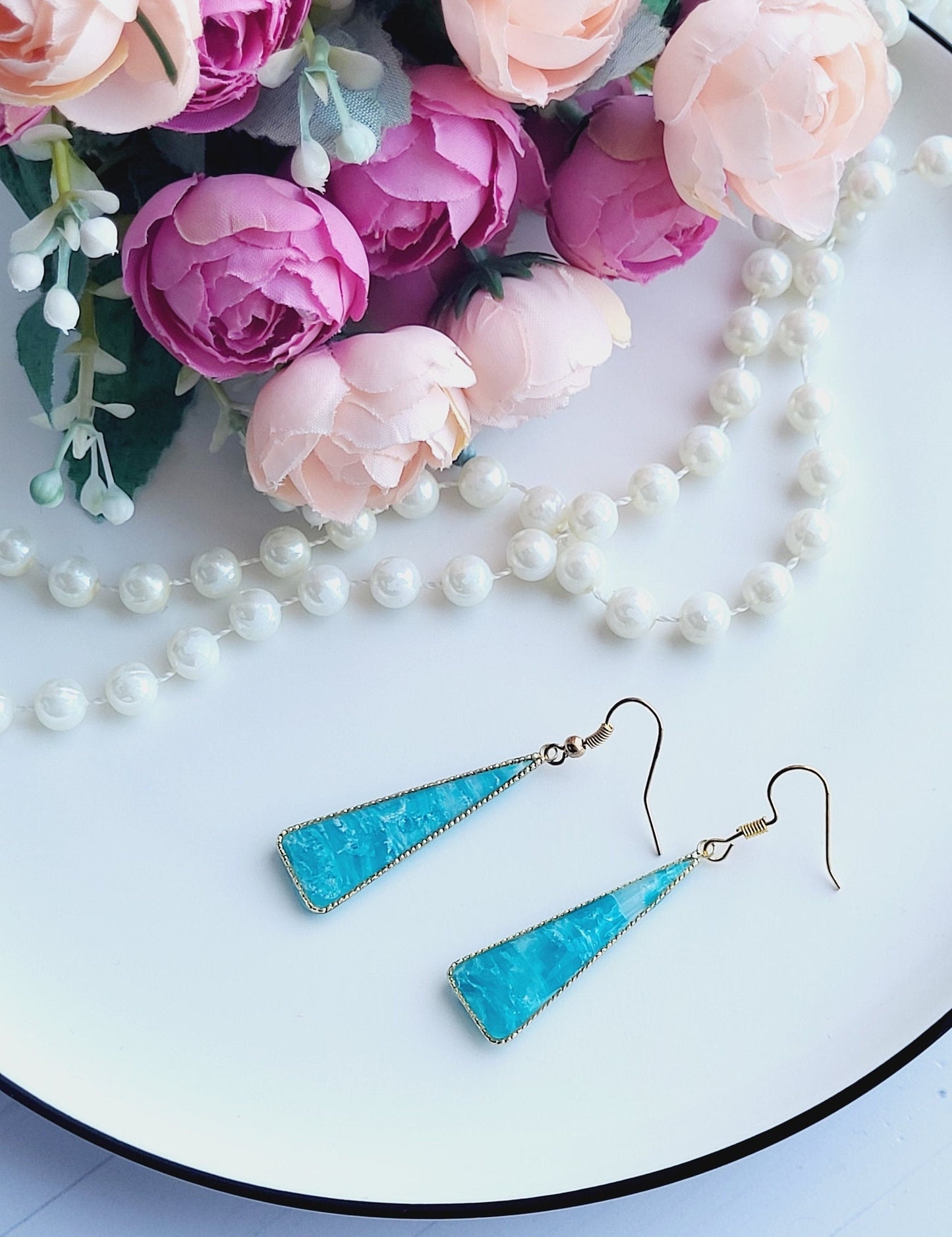 Geometric Clay Earrings | Minimalist Everyday Earrings | Lightweight Handmade Statement Dangle Earrings | Gifts for Her | artisan jewelry