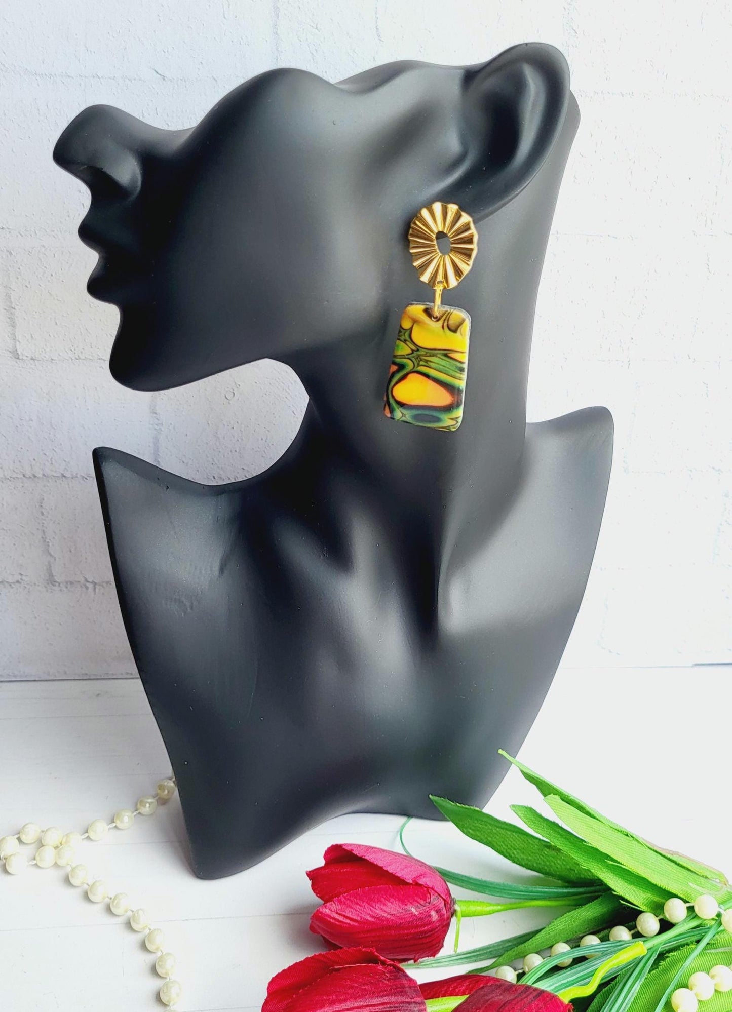 Polymer Clay Earrings/earring/fashion/fashion earrings/luxury/luxury earring/giftforher/mothers day/present/wedding/girl/girl earring/gift