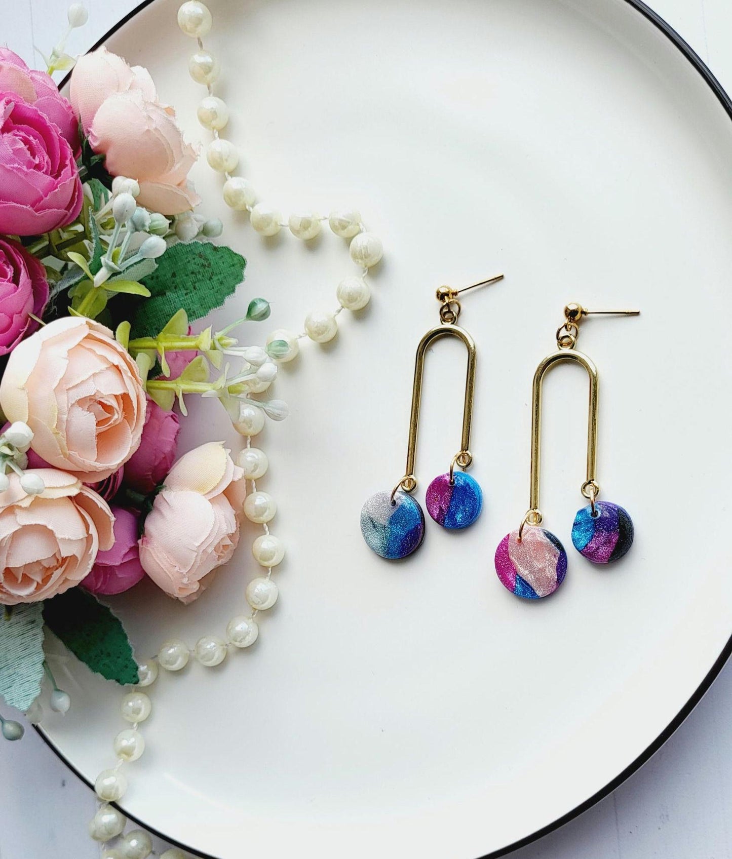 Polymer Clay Earrings/earring/fashion/fashion earrings/trendyjewelry/luxury earring/giftforher/mothers day/present/wedding/trendy earrings/g