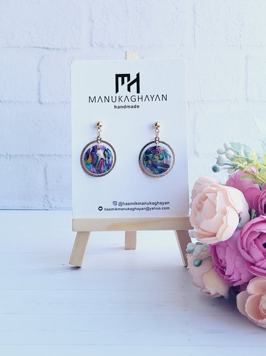 Unique Handmade Polymer Clay Earrings with Vibrant Patterns/Glossy Earrings Featuring Unique Multicolor Polymer Clay Design