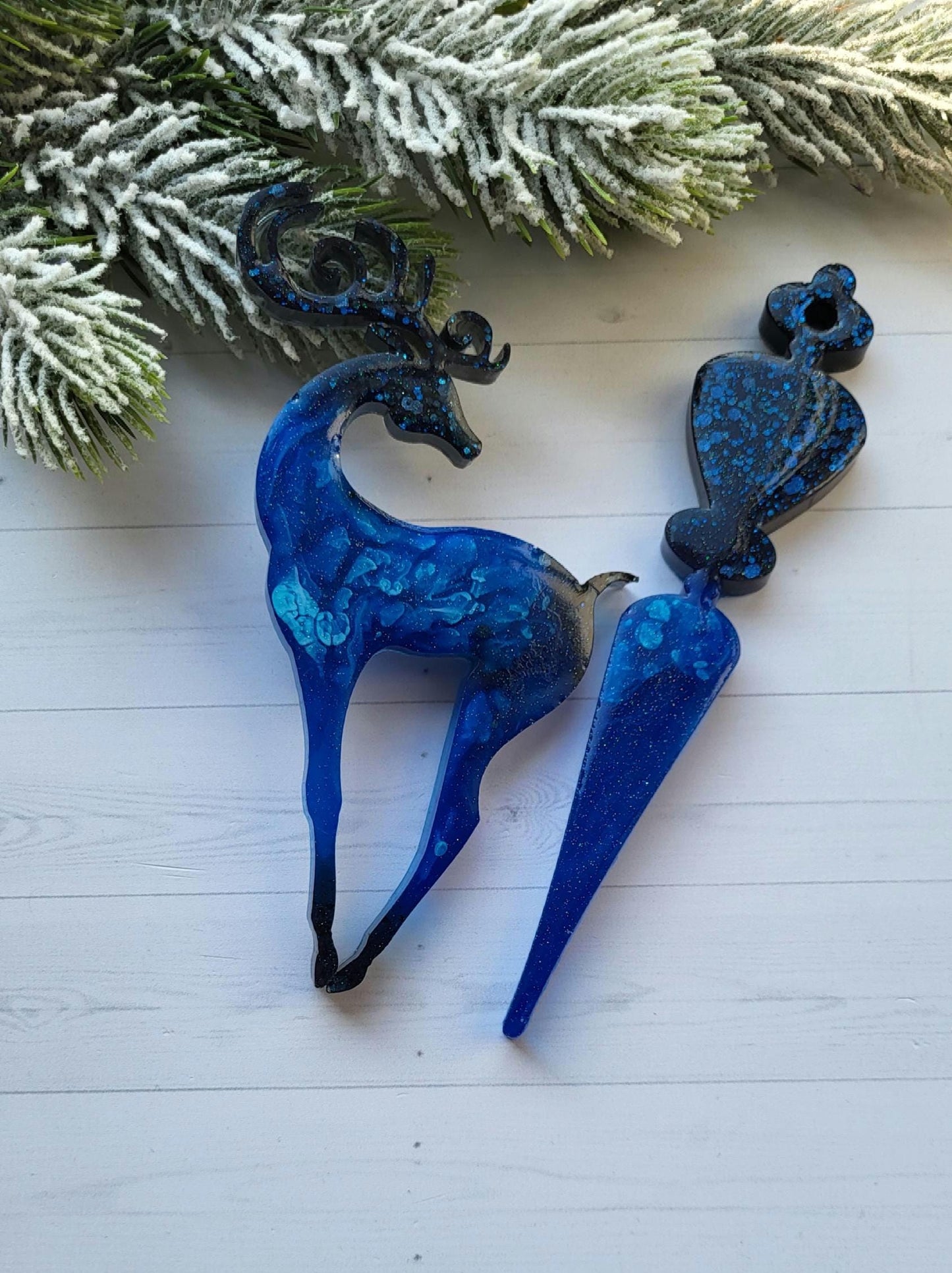 Handmade Epoxy Resin Christmas Ornaments | Holiday Decorations Set | Various Shapes | Christmas Decoration by Epoxy | Christmas Toys
