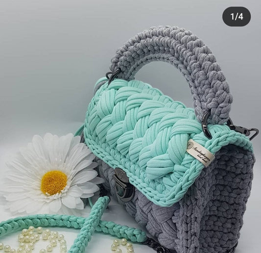 Handmade Crochet Medium Tote Bag | Shoulder Clutch | Brides Purse | Evening Knitting Pouch | Special Occasion Gift | Envelope Crochet Purse