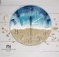 Blue Ocean Resin Art Wall Clock | Beach Themed Ocean Clock | Nautical Home Decor | Epoxy Wave Sea Painting | Beach House Decor Gift