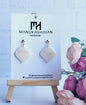 Elegant Marble-Effect Polymer Clay Earrings/Minimalist Square Dangle Earrings in Neutral Tones/Handcrafted Lightweight Polymer Clay Jewelry
