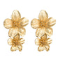 Gold Petal Flower Earrings for Women