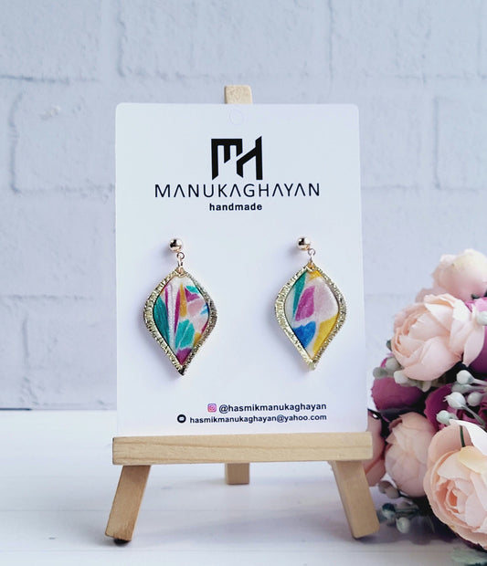 Handmade Leaf Dangle Earring | Polymer Clay Vibrant Green Earring | Nature-Inspired Jewelry Lightweight Earring | Dangle Earrings for Women