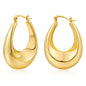 WOWORAMA Oval Teardrop Hoop Earrings for Women Large Chunky Gold Hoop Earrings Lightweight Thick Waterdrop Hoop Earrings