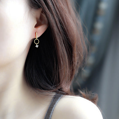 Asymmetrical 18K Gold-Plated Geometric Earrings