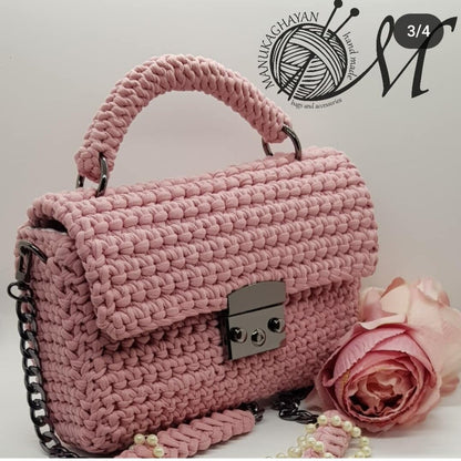 Handmade bag made of high-quality knitted threads