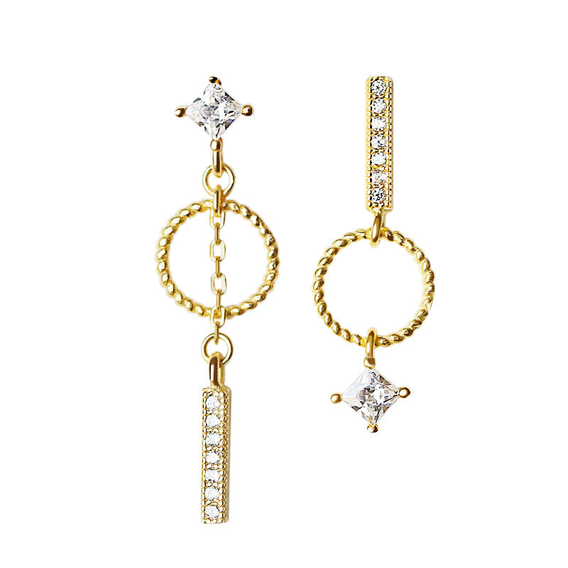 Asymmetrical 18K Gold-Plated Geometric Earrings