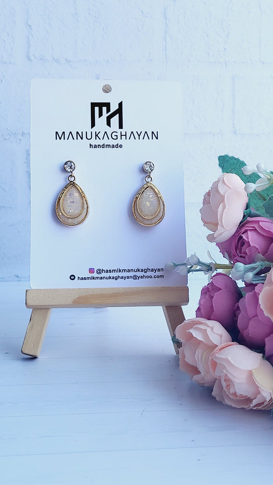 Translucent Polymer Clay Earrings | Handmade Teardrop Shimmering Glitter Earring |  Lightweight Statement Earrings | Trendy Jewelry