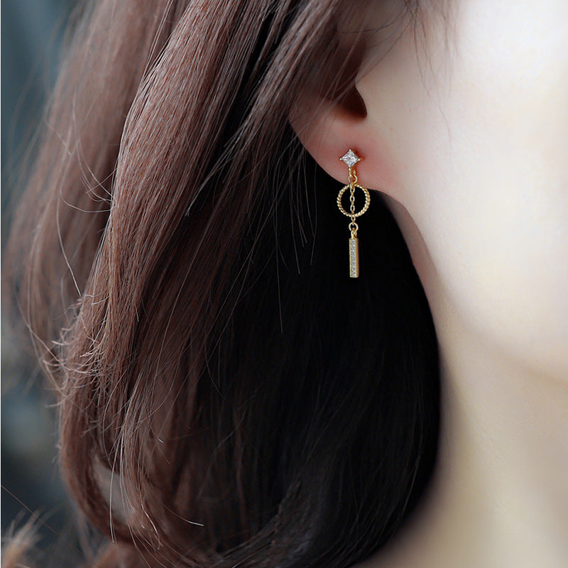Asymmetrical 18K Gold-Plated Geometric Earrings