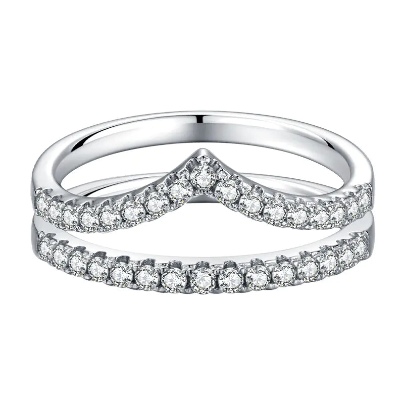 Moissanite Ring S925 Silver Plated Band Jewelry