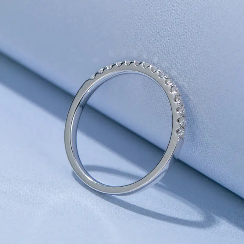 Moissanite Ring S925 Silver Plated Band Jewelry
