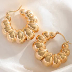 18K Gold-Plated Popcorn Earrings (One Pair)