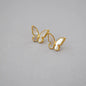 Fashionable Gold-Plated White Shell Butterfly Earrings