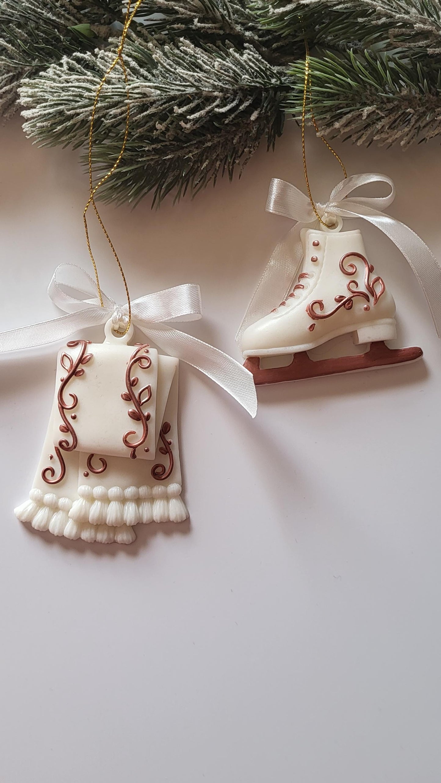 Handmade Epoxy Resin Christmas Ornaments/Chic Christmas Ornaments: Sweaters, Skates, and Mittens in Resin