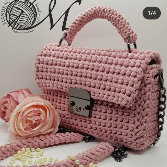 Handmade bag made of high-quality knitted threads