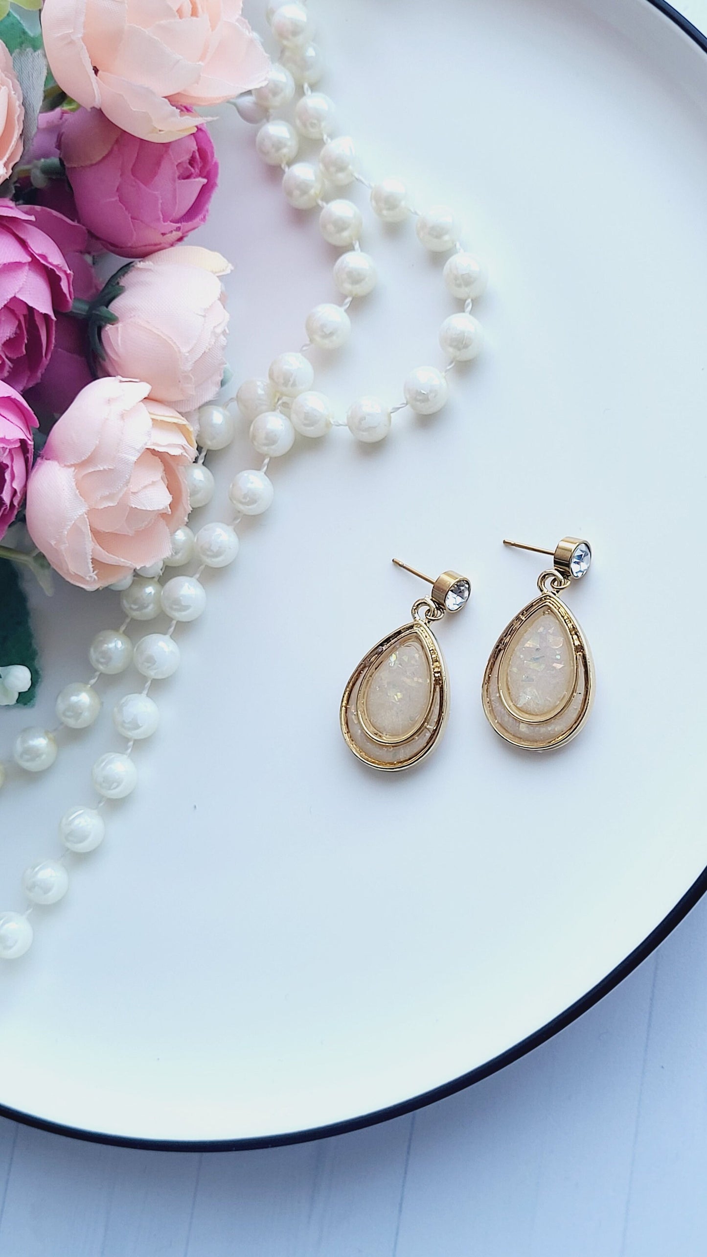 Translucent Polymer Clay Earrings | Handmade Teardrop Shimmering Glitter Earring |  Lightweight Statement Earrings | Trendy Jewelry