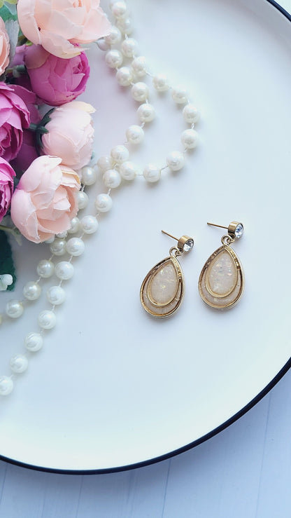 Translucent Polymer Clay Earrings | Handmade Teardrop Shimmering Glitter Earring |  Lightweight Statement Earrings | Trendy Jewelry