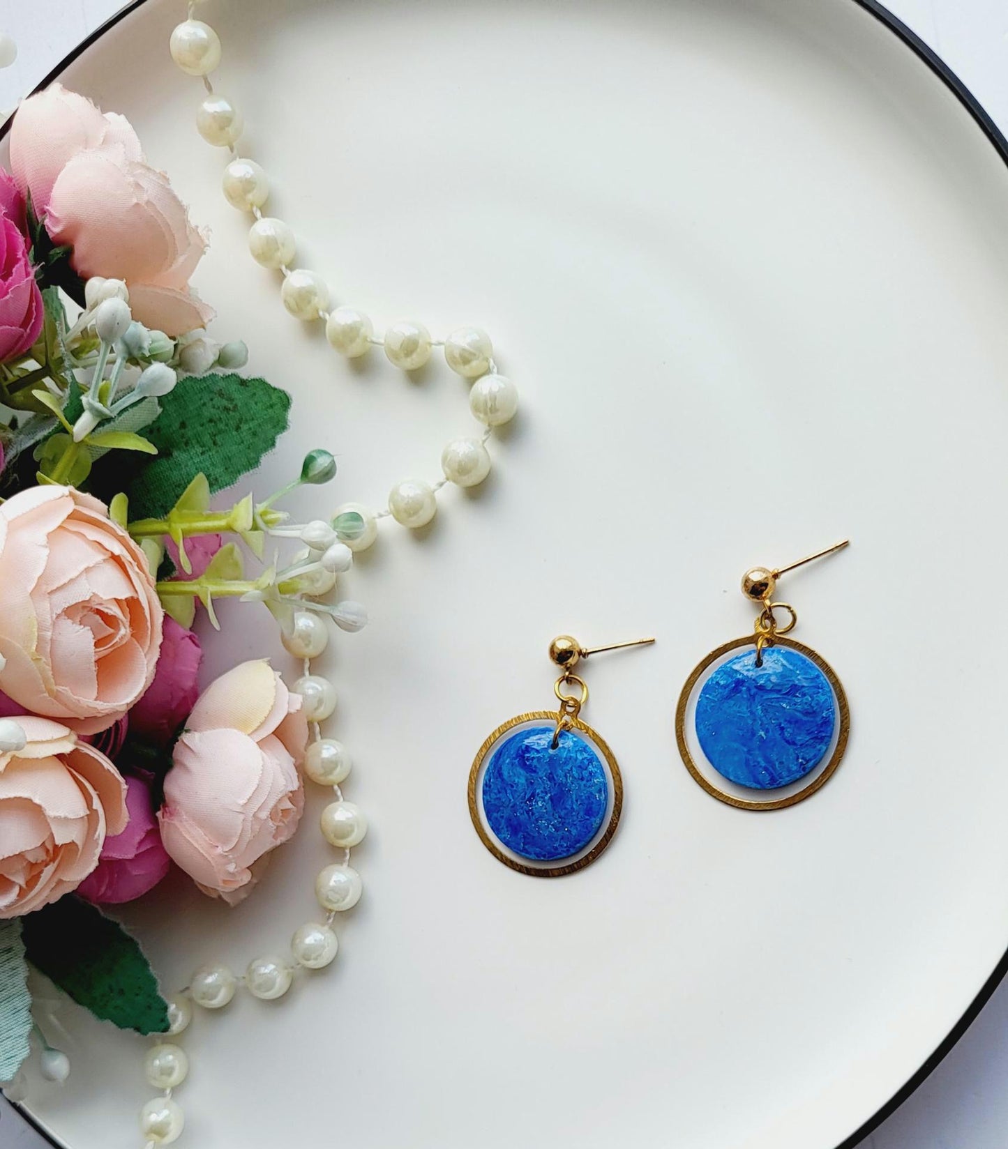 Polymer Clay Earrings/earring/fashion/fashion earrings/luxury/luxury earring/giftforher/mothers day/present/wedding/girl/girl earring/gift