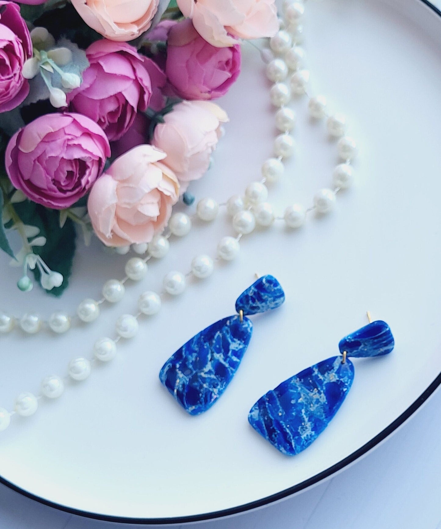 Luxurious Polymer Clay Earrings /Perfect Gift for Her/ Mother's Day/Wedding/ Chic Fashion/ Earrings /Elegant Polymer Clay Earrings