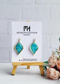 Handmade Polymer Clay Leaf Dangle Earrings | Leaf Shape Statement Jewelry | Handmade Nature Inspired Leaf Earrings | Botanical Themed Earing