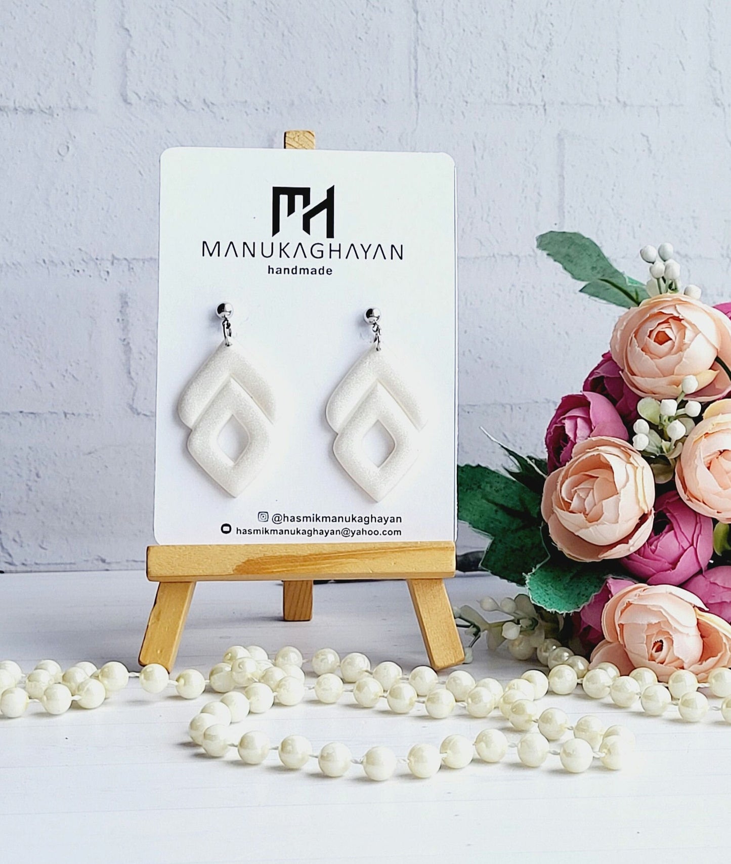 Overlapping Diamond Polymer Clay Earrings | Handmade Statement Earrings | Unique Geometric Jewelry | Fashion Luxury Earrings | Gift for Her
