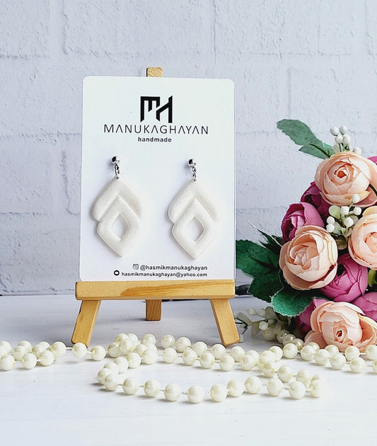 Overlapping Diamond Polymer Clay Earrings | Handmade Statement Earrings | Unique Geometric Jewelry | Fashion Luxury Earrings | Gift for Her