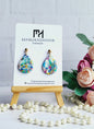 Shimmering Abstract Teardrop Clay Earrings/Handmade Multicolor Teardrop Earrings/Unique Abstract Design Clay Earrings
