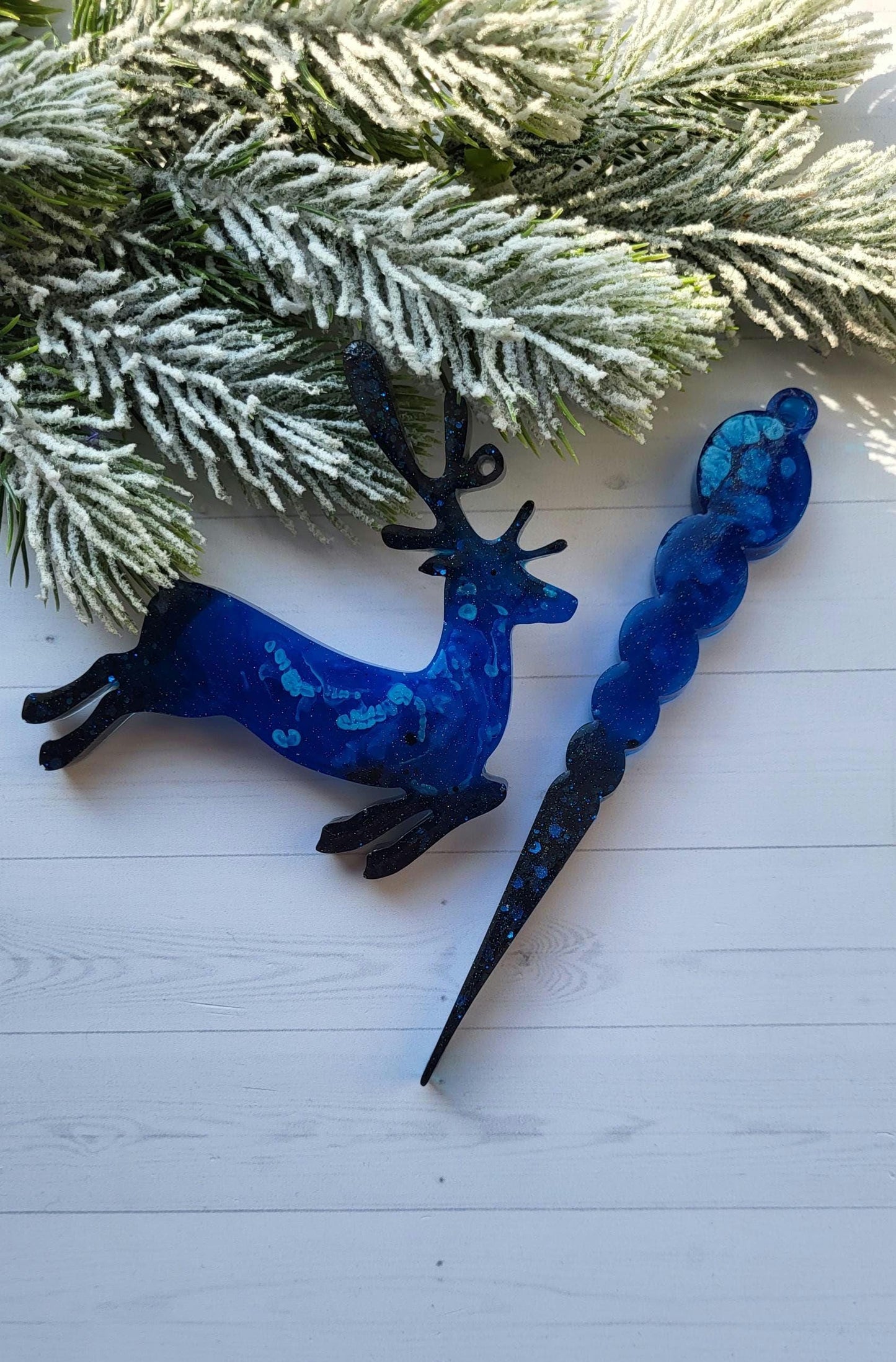 Handmade Epoxy Resin Christmas Ornaments | Holiday Decorations Set | Various Shapes | Christmas Decoration by Epoxy | Christmas Toys