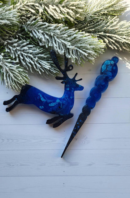 Handmade Epoxy Resin Christmas Ornaments | Holiday Decorations Set | Various Shapes | Christmas Decoration by Epoxy | Christmas Toys