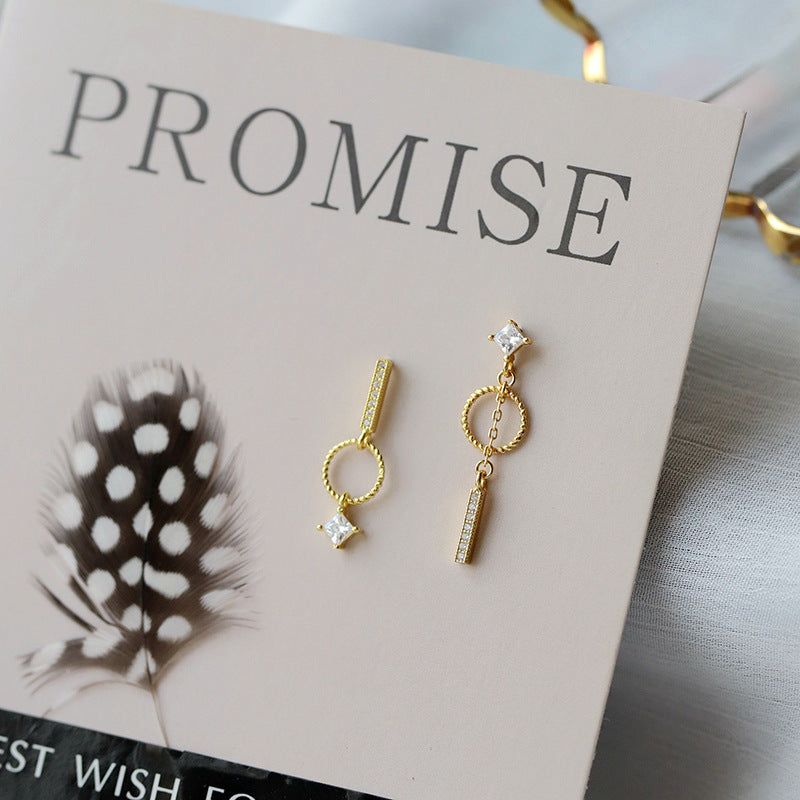 Asymmetrical 18K Gold-Plated Geometric Earrings