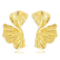 LKingel Gold Earrings for Women Exaggerated Big Geometric Irregular Statement Earrings Irregular Minimalist Large Gold Earrings for Women(Leaf Gold)