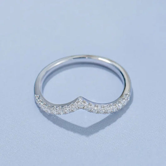 Moissanite Ring S925 Silver Plated Band Jewelry