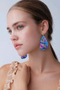 Unique Colorful Teardrop Earrings/Bohemian Art-Inspired Earrings/Abstract Design Polymer Clay Earrings/Swirl Design Polymer Earrings